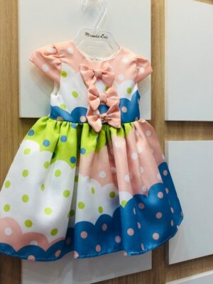 Vestido Festa Bebê Poá