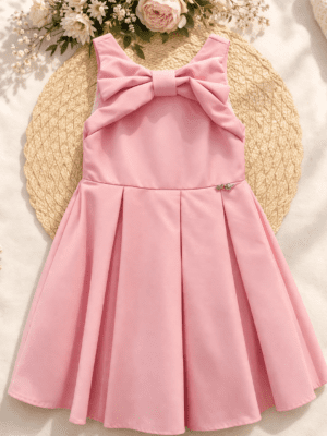 Vestido Festa Infantil Laço Frontal