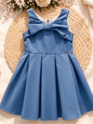 Vestido Festa Infantil Laço Frontal