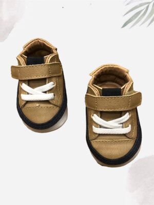 Tênis Bebê Velcro Elastico Marron