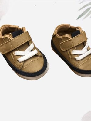 Tênis Bebê Velcro Elastico Marron