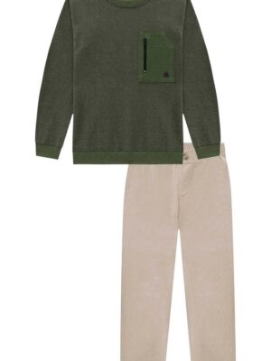 Conjunto De Blusão Em Moletom Infantil