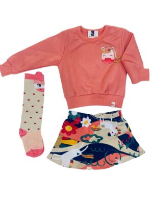 Conjunto Infantil Feminino Saia