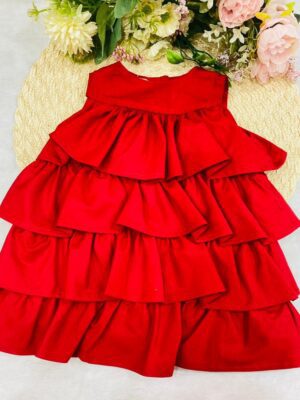 Vestido Bebê Babado Vermelho