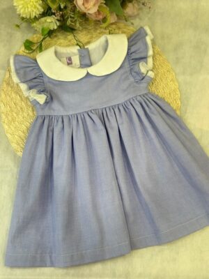 Vestido Bebe Gola Azul