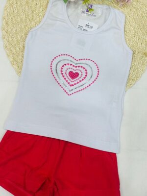 Conjunto Infantil Menina Coração Pink