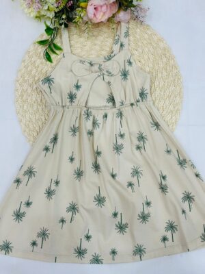 Vestido Infantil Palmeiras Bege