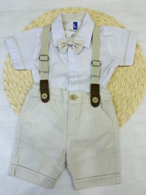 Conjunto Body Suspensório Bebê
