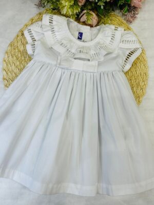 Vestido Branco Bebê Ponto Palito