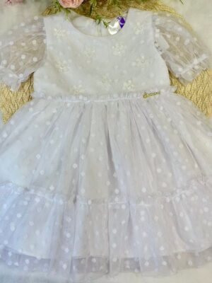 Vestido Floral Branco Bebê