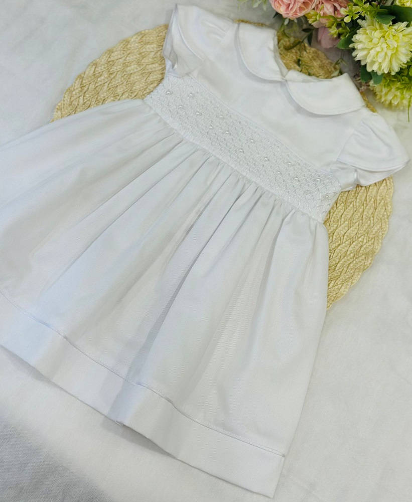 Vestido Branco Bebê Casinha De Abelha