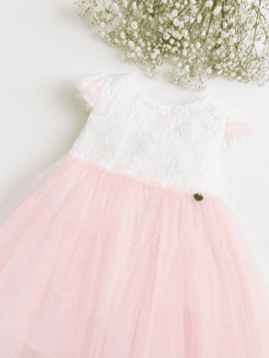 Vestido Infantil com Renda e Tule
