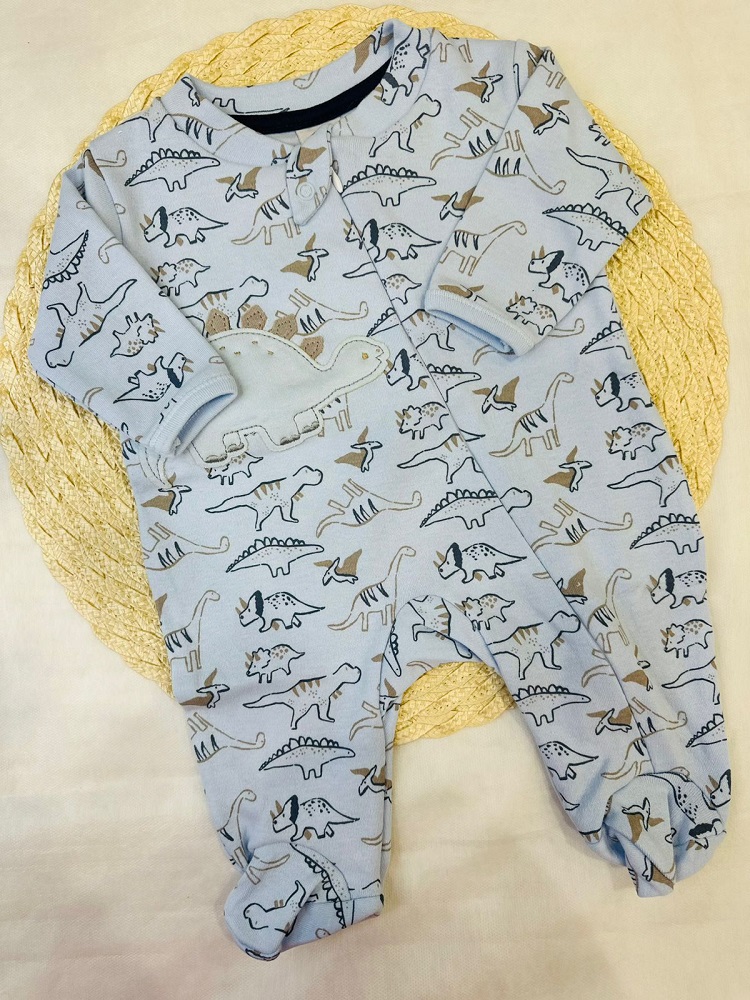 Macacão Bebê Longo Estampado Ziper
