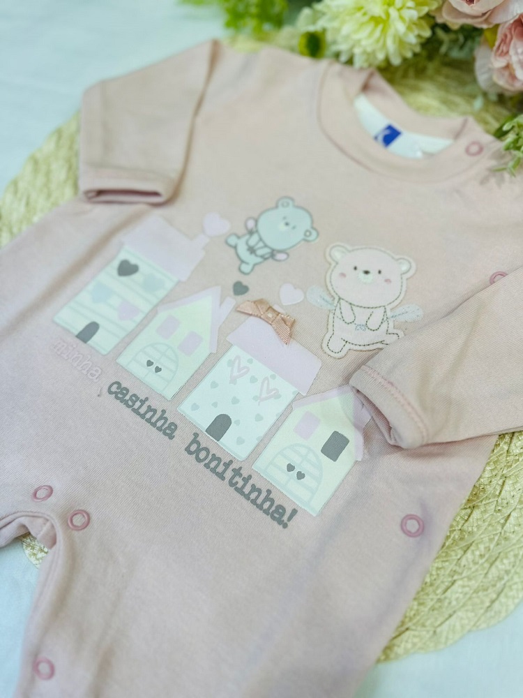 Macacão Bebê Longo Casinha