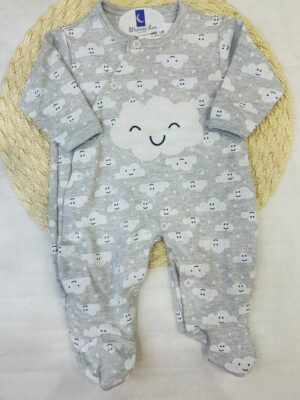 Macacão Bebê Longo Estampado Nuvem