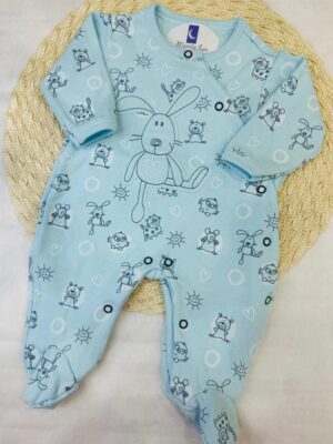Macacão Bebê Longo Estampado Coelho