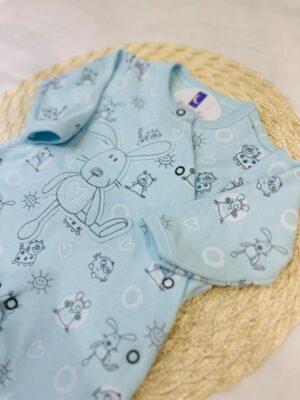 Macacão Bebê Longo Estampado Coelho