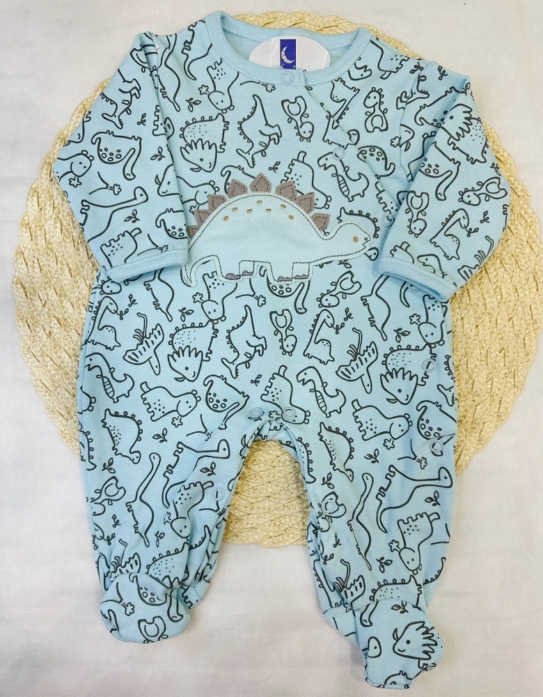 Macacão Bebê Longo Estampado Dino