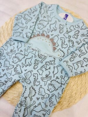 Macacão Bebê Longo Estampado Dino