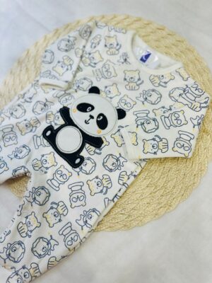 Macacão Bebê Longo Estampado Panda