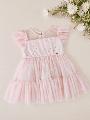 Vestido Infantil Pedras Glamour em Tule